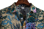 Men’s Letter Print Long Sleeve Shirt – Slim Fit Urban Lapel Button-Down