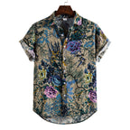 Men’s Letter Print Long Sleeve Shirt – Slim Fit Urban Lapel Button-Down
