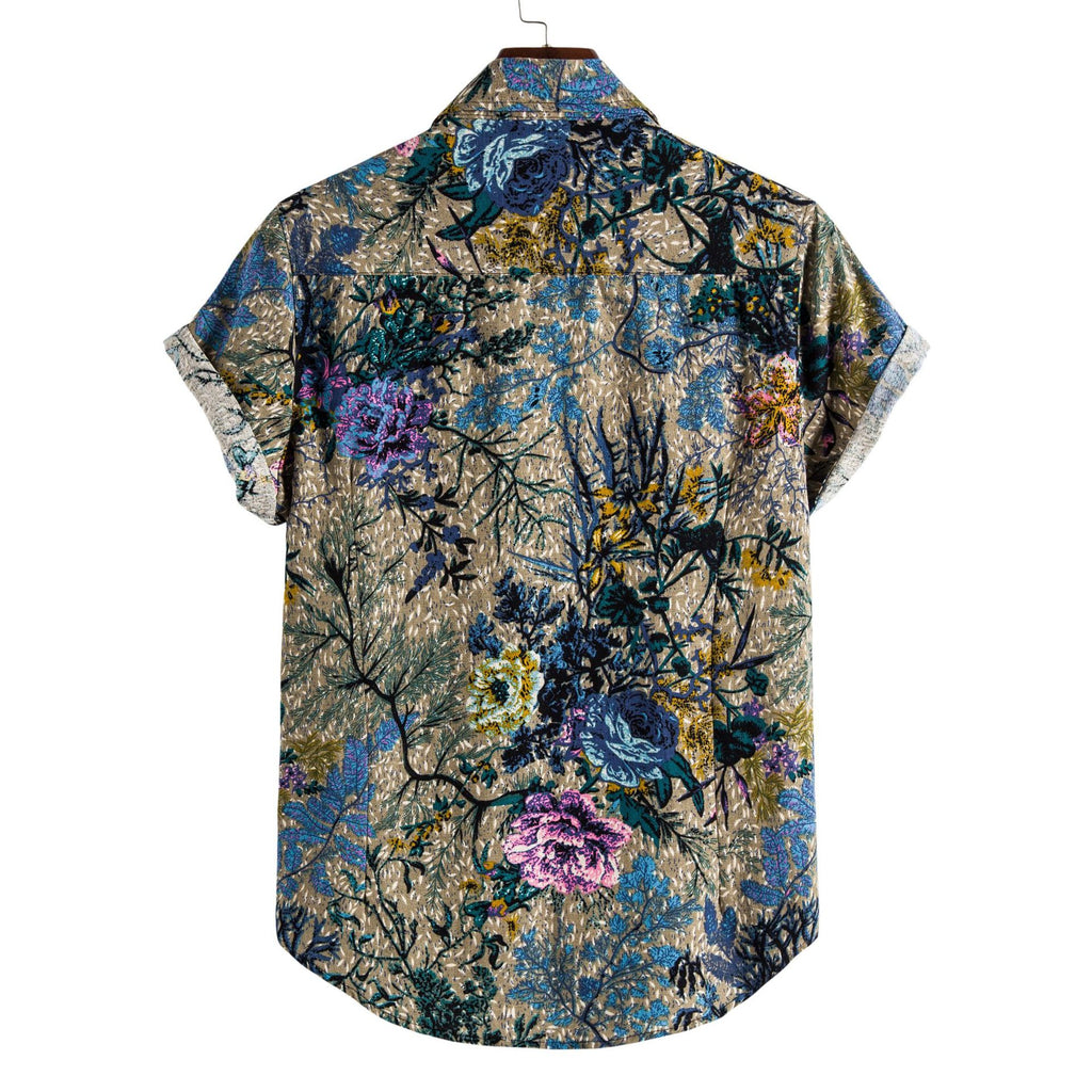 Men’s Letter Print Long Sleeve Shirt – Slim Fit Urban Lapel Button-Down
