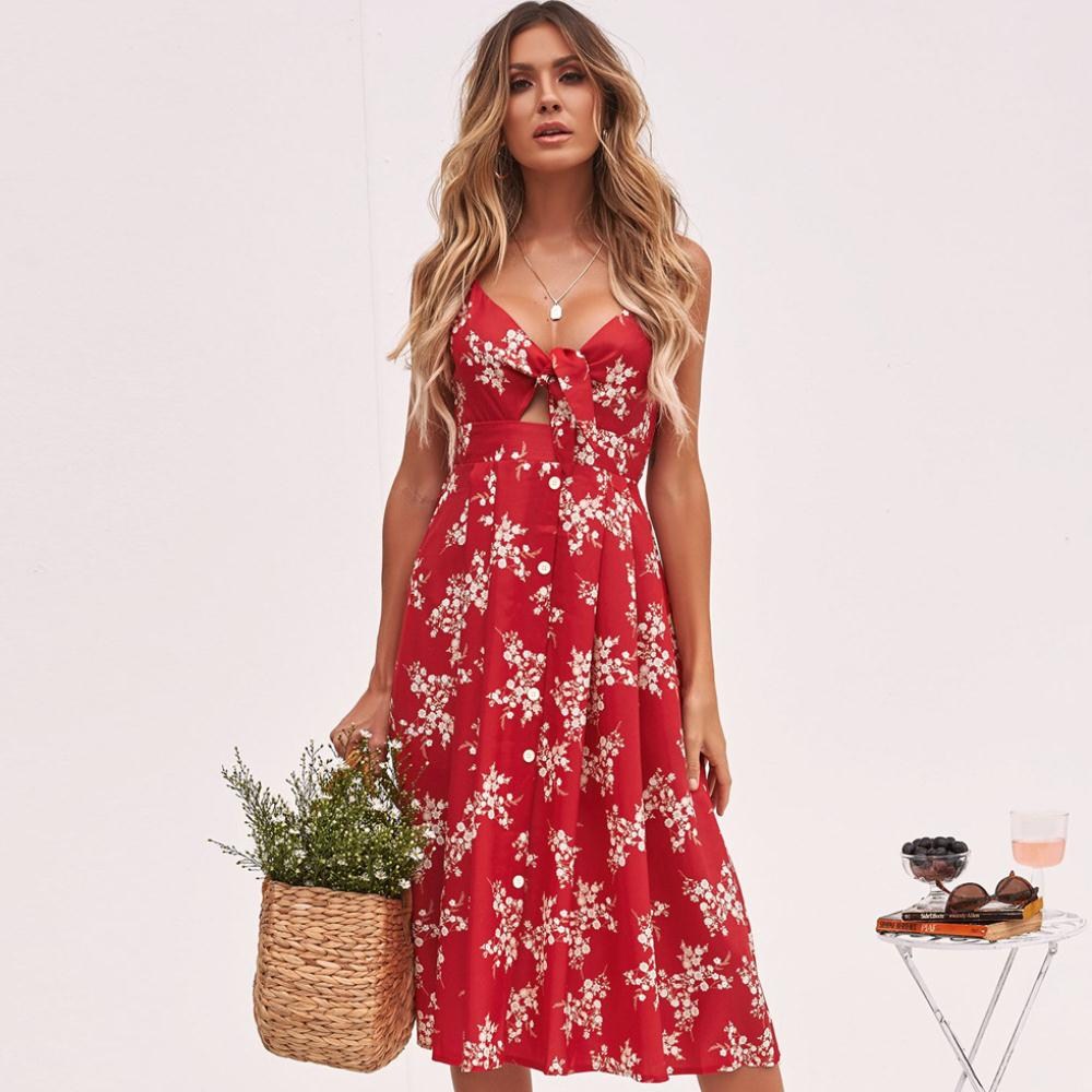 Women’s Bow Tie Suspender Dress – Single-Breasted Lantern Skirt